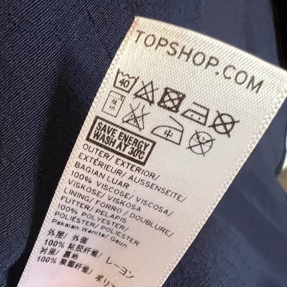 TOPSHOP Navy Blue Sleeveless Wrap Dress - Picture 10 of 10